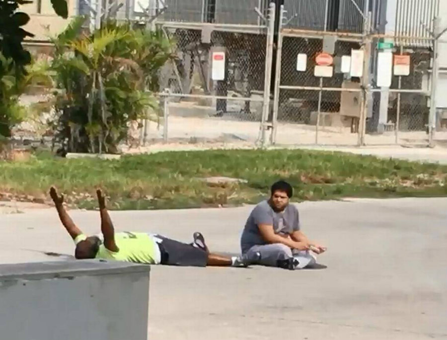 Charles Kinsey was attending an autistic man when the police arrived and shot him in the leg. Photo credit: Miami Herald