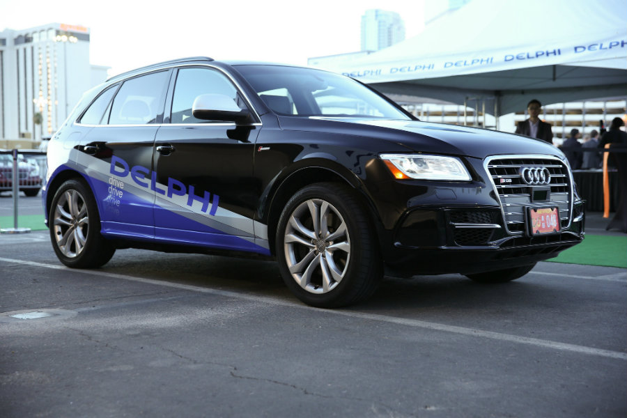 The Delphi driverless car began its long journey from San Francisco to New York on Sunday. Image Credit: Chicago Tribune