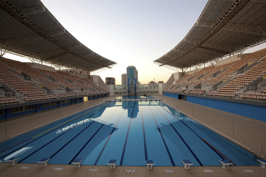 A shot from inside the Maria Lenk Aquatics Centre in Rio de Janeiro where all aquatic events will take place. Image Credit: Rio 2016