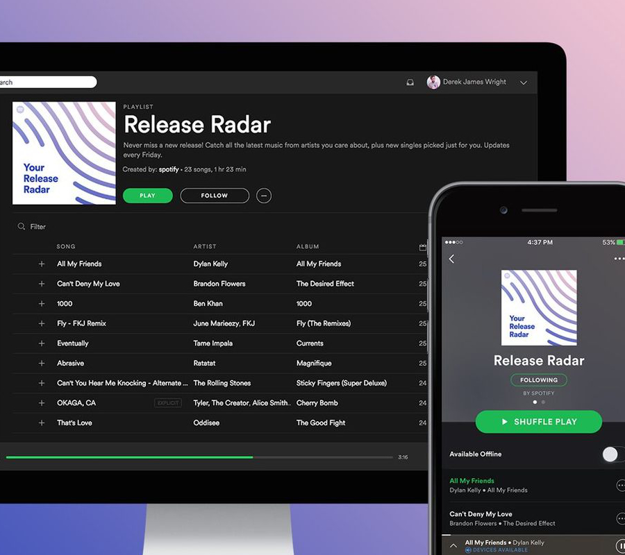 Spotify's 'Release Radar' features new songs every Friday