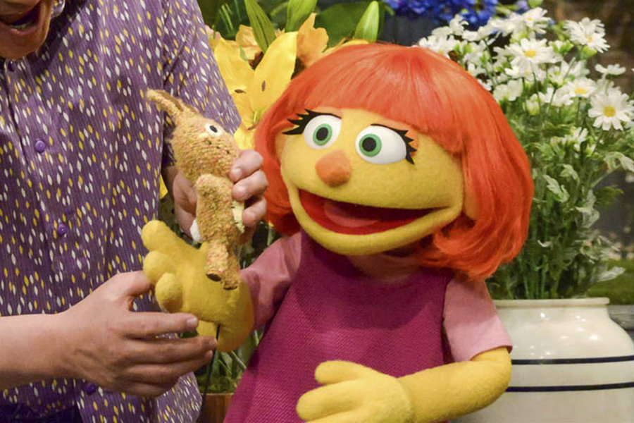 Julia is Sesame Street's new autistic character. Image credit: Zach Hyman / Sesame Workshop via AP / NBC News