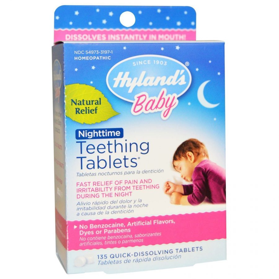 Nighttime baby teething tablets