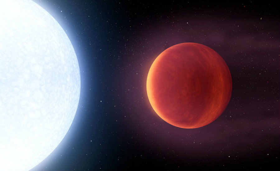 Astronomers discovered the hottest known exoplanet, KELT-9. Image credit: ScienceNews