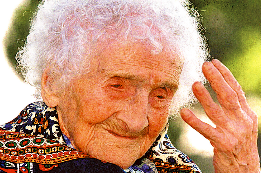 Jeanne Louise Calment, who died at 122 years of age. Image Credit: Planet.fr