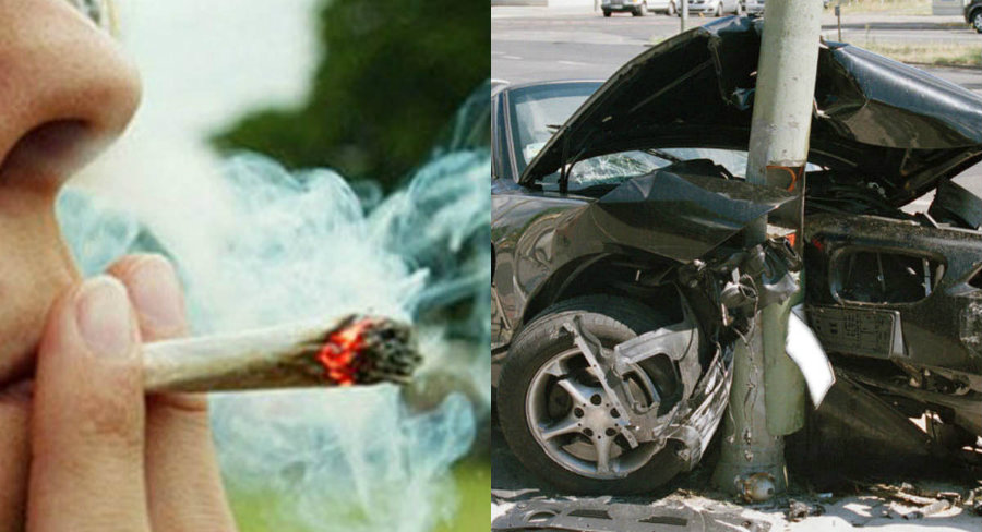 A new insurance study links increased car crash claims with legalized recreational marijuana.  Image credit: Conservative Post