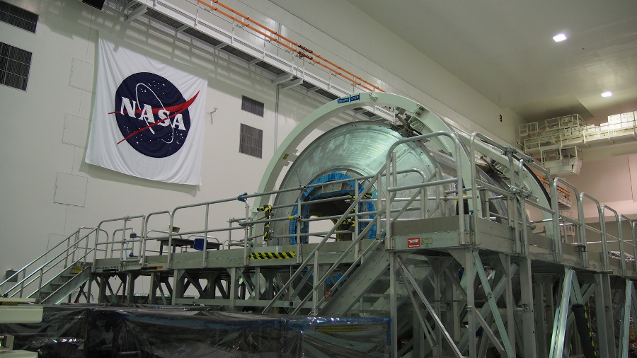 The Donatello module at the Vehicle Assembly Building, or VAB, at NASA's Kennedy Space Center. Image Credit: TheOrbital.Space