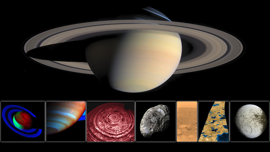 Some pictures captured by Cassini. Image Credit: NASA