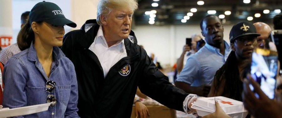 President Donald Trump and First Lady Melania Trump visiting the Gulf Coast. Image Credit: Kevin Lamarque / Reuters