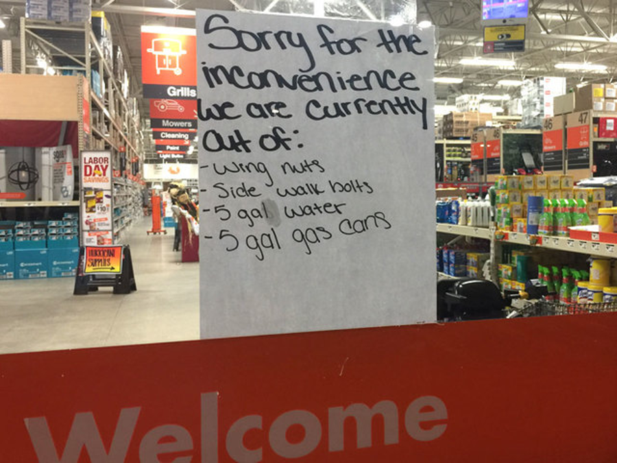 People stock at a Home Depot in Palm Beach, Florida. Image Credit: West Palm TV