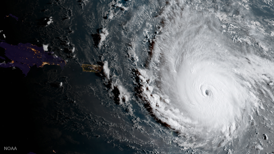 Hurricane Irma heading towards the Caribbean as of Tuesday, September 5, 2017. Image Credit: NOAA