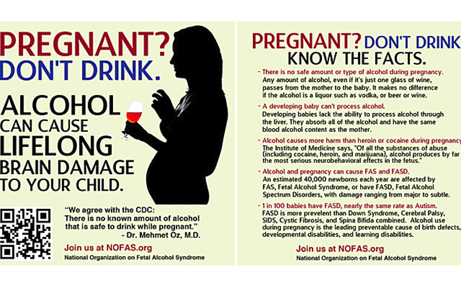 Infographic on alcohol consumption during pregnancy. Image Credit: National Organisation on Fetal Alcohol Syndrome