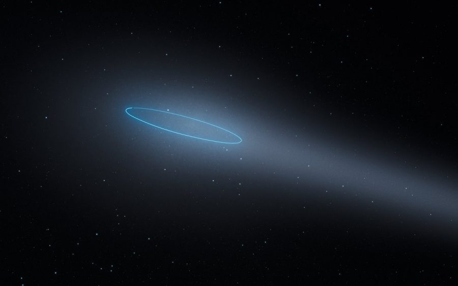 "This artist's impression shows the binary asteroid 288P, located in the main asteroid belt between the planets Mars and Jupiter," as reported by Phys.org. Image credit: ESA / Hubble, L. Calçada. / Phys.org