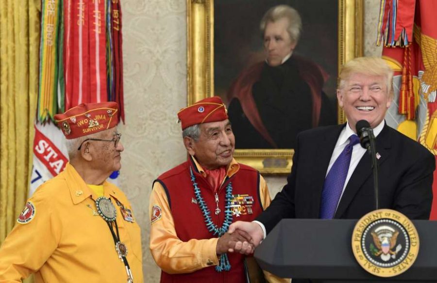 Senator Elizabeth Warren, President Donald Trump, Native American code talkers, White House racial slur