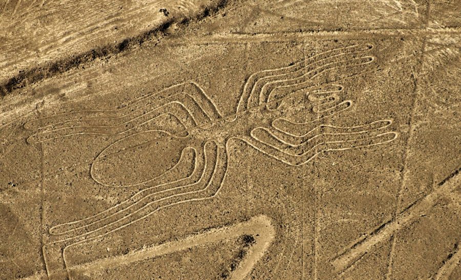 2000-year-old Nazca lines in Peru, Driver crosses over the lines of Nazca