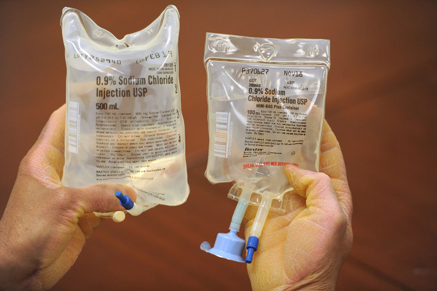 Safer options than saline IV bag revealed