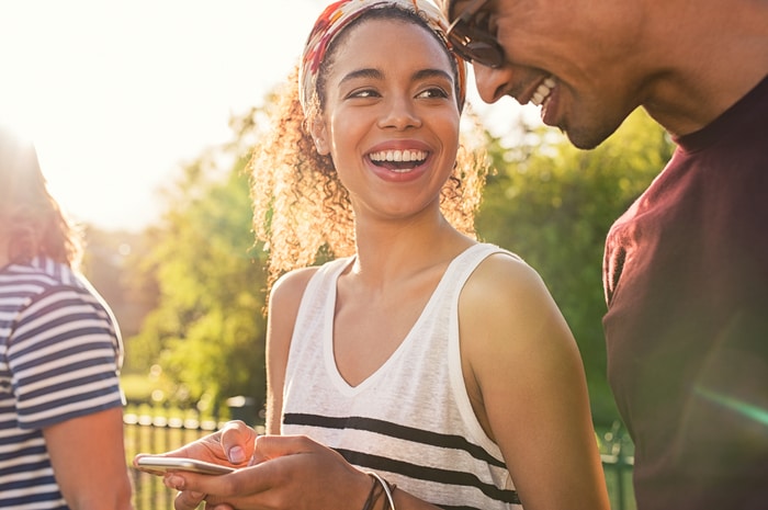 Man and Woman Laughing