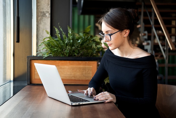 Business Woman Browsing the Internet