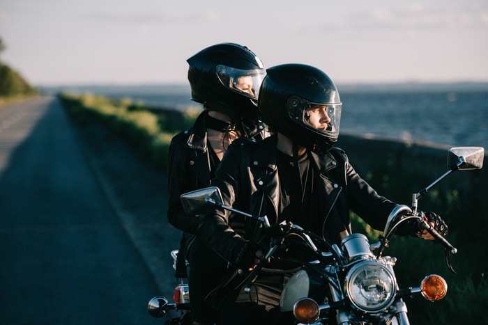 Bikers Wearing Helmets