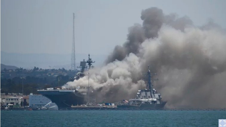 Navy Charges Sailor with Arson after Setting Fire to an Amphibious Assault Ship