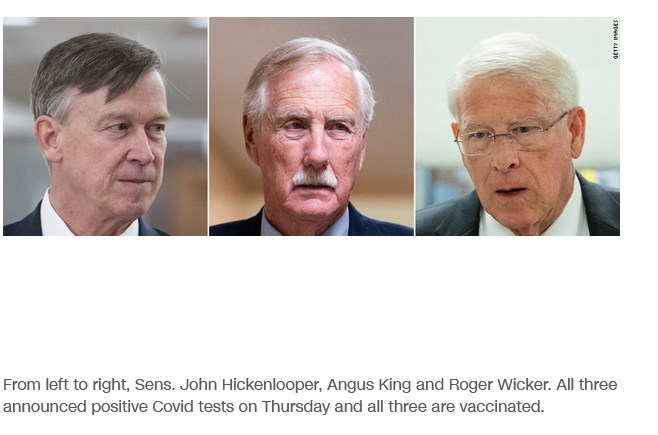 Senators Angus King, Roger Wicker, and John Hickenlooper Test Positive for COVID-19